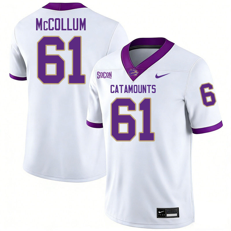 Western Carolina Catamounts #61 Bryan McCollum College Football Jerseys,Uniforms-White